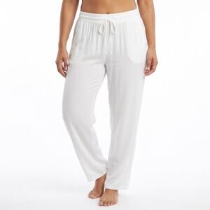 Goa Beachwear by Japna 100% Viscose White Pants Women Relaxed Knit Size L